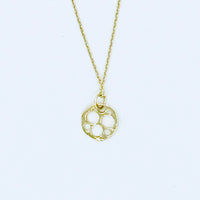 Full Moon Charm w/ Chain 14k Yellow or Rose Gold