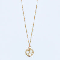 Full Moon Charm w/ Chain 14k Yellow or Rose Gold