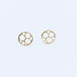 handmade fine jewelry. handmade gold stud earrings. martine jewelry. gold jewelry. one of a kind jewelry. handmade. female owned business resort wear cool earrings stud earrings small gold earring 