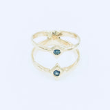 Double Ring - 14k Gold w/ blue sapphires ON SALE $75 OFF