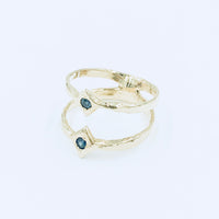 Double Ring - 14k Gold w/ blue sapphires ON SALE $75 OFF