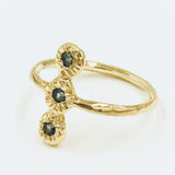 Ice Cream Ring - 14k gold w/ blue sapphires