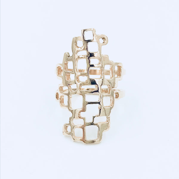 Hi-Line Ring - 14k Yellow or Rose Gold